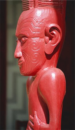 Maori carving, Whare Runanga, Waitangi, North Island, New Zealand, Pacific Stock Photo - Rights-Managed, Code: 841-03032074