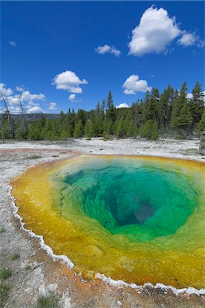 Morning Glory Pool, Upper Geyser Basin, Yellowstone National Park, UNESCO World Heritage Site, Wyoming, United States of America, North America Stock Photo - Rights-Managed, Code: 841-03032317