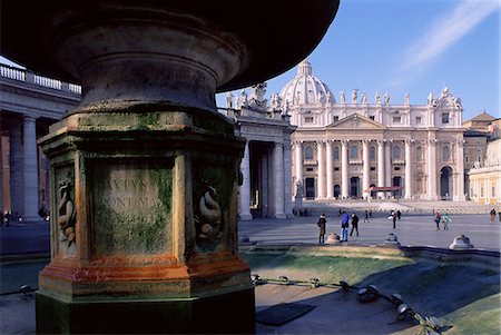 designs for decoration of pillars - St. Peters Square, and St. Peters Christian basilica, centre of Roman Catholicism, UNESCO World Heritage Site, Vatican, Rome, Lazio, Italy, Europe Stock Photo - Rights-Managed, Code: 841-03032606