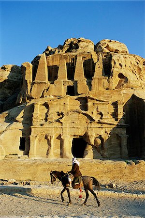simsearch:841-02944527,k - Rock cut tombs at Nabatean archaeological site, Petra, UNESCO World Heritage Site, Jordan, Middle East Stock Photo - Rights-Managed, Code: 841-03032610