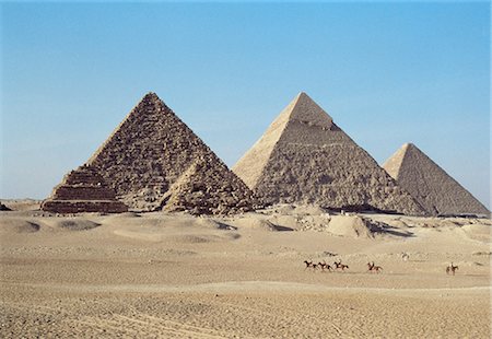 egyptology - Pyramids at Giza, UNESCO World Heritage Site, near Cairo, Egypt, North Africa, Africa Stock Photo - Rights-Managed, Code: 841-03032742