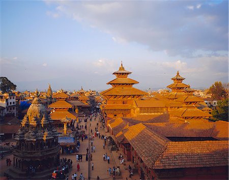 Aerial view of Durbar Square, Patan, Nepal Stock Photo - Rights-Managed, Code: 841-03033463