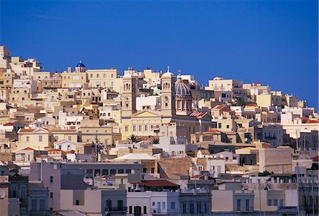 View of Ermoupolis, Syros, Cyclades islands, Greece, Mediterranean, Europe Stock Photo - Rights-Managed, Code: 841-03033568