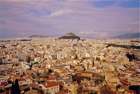 View of the city of Athens seen from the Acropolis, Athens, Greece Stock Photo - Rights-Managed, Code: 841-03033615