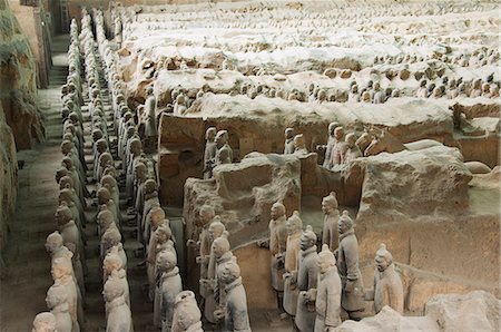 Pit 1, Mausoleum of the first Qin Emperor housed in The Museum of the Terracotta Warriors opened in 1979 near Xian City, Shaanxi Province, China, Asia Stock Photo - Rights-Managed, Code: 841-03055424