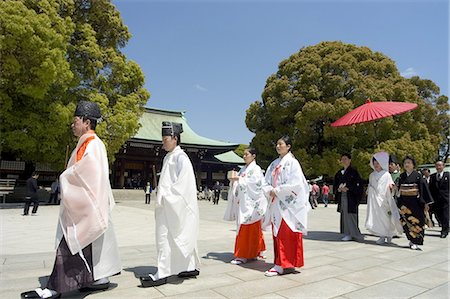 simsearch:841-03056192,k - Traditional wedding ceremony, Meiji Jingu shrine, Tokyo City, Honshu Island, Japan, Asia Stock Photo - Rights-Managed, Code: 841-03056190