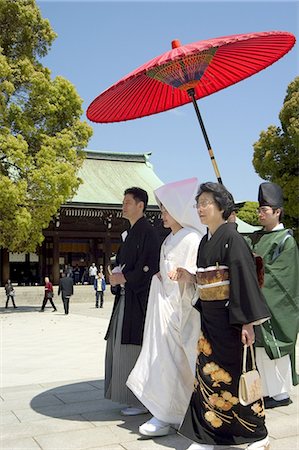 simsearch:841-03056192,k - Traditional wedding ceremony, Meiji Jingu shrine, Tokyo City, Honshu Island, Japan, Asia Stock Photo - Rights-Managed, Code: 841-03056191