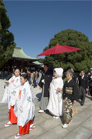 simsearch:841-03056192,k - Wedding ceremony, procession, Meiji Shrine, Harajuku, Tokyo, Honshu, Japan, Asia Stock Photo - Rights-Managed, Code: 841-03056318