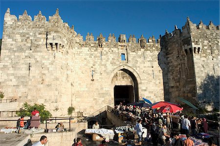 Market at the Damascus Gate, Old Walled City, Jerusalem, Israel, Middle East Stock Photo - Rights-Managed, Code: 841-03056335