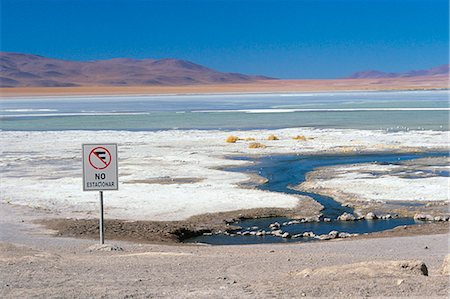 No parking sign, Laguna Colorada, Uyuni, Bolivia, South America Stock Photo - Rights-Managed, Code: 841-03056778