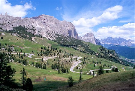 simsearch:841-02915818,k - Eastern road below Gardena Pass, 2121m, Dolomites, Alto Adige, Italy, Europe Stock Photo - Rights-Managed, Code: 841-03056871