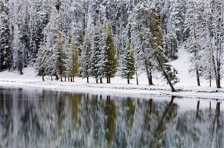 rivers in winter - Yellowstone River in winter, Yellowstone National Park, UNESCO World Heritage Site, Wyoming, United States of America, North America Stock Photo - Rights-Managed, Code: 841-03058713