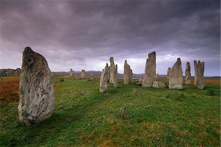 Callanish (Callanais) Standing Stones, erected by Neolithic people between 3000 and 1500 BC, Isle of Lewis, Outer Hebrides, Scotland, United Kingdom, Europe Stock Photo - Rights-Managed, Code: 841-03064601