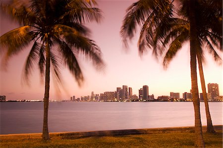 Downtown Miami skyline at dusk Miami, Florida, United States of America, North America Stock Photo - Rights-Managed, Code: 841-03065017