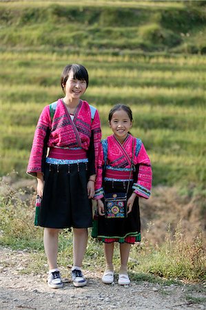 Girls of Yao minority, Longsheng terraced ricefields, Guilin, Guangxi Province, China, Asia Stock Photo - Rights-Managed, Code: 841-03065368