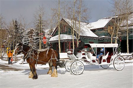 Horse and carriage, Breckenridge, Rocky Mountains, Colorado, United States of America, North America Stock Photo - Rights-Managed, Code: 841-03066137