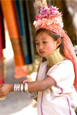 simsearch:841-02947131,k - Long neck girl, Karen Padaung, Chiang Mai, Thailand, Southeast Asia, Asia Stock Photo - Rights-Managed, Code: 841-03066789