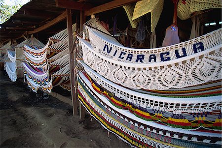 Elaborate hammocks for sale in the market, Masaya, Nicaragua, Central America Stock Photo - Rights-Managed, Code: 841-03067552