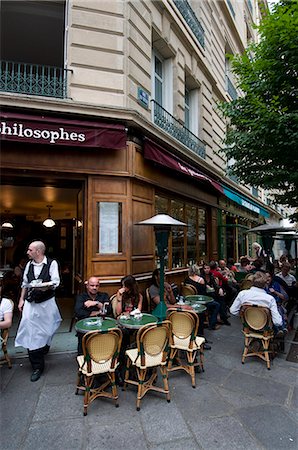 Les Philosophes Brasserie, Rue Vieille du Temple, Marais Quarter, Paris, France, Europe Stock Photo - Rights-Managed, Code: 841-03060306