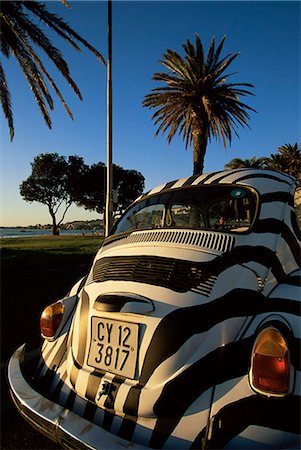 simsearch:841-03061953,k - Back of a Beetle car painted in zebra stripes, Cape Town, South Africa, Africa Stock Photo - Rights-Managed, Code: 841-03061705