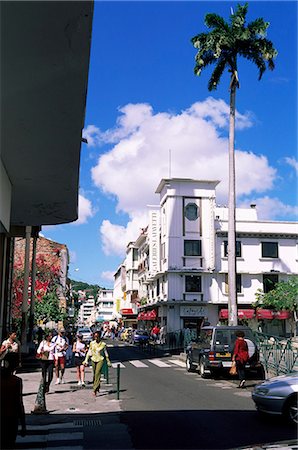 fort de france - Street scene with Galeries LaFayette in centre of Fort de France, Martinique, Lesser Antilles, West Indies, Caribbean, Central America Stock Photo - Rights-Managed, Code: 841-03061721