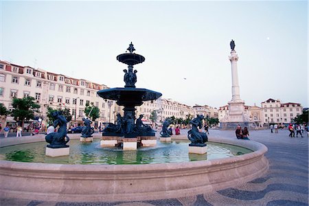 Rossio Square, Praca Dom Pedro IV, Lisbon, Portugal, Europe Stock Photo - Rights-Managed, Code: 841-03062013