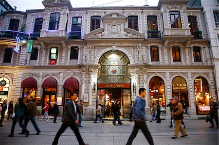 Istiklal Caddesi, Istanbul's main shopping street in Beyoglu quarter, Istanbul, Turkey, Europe Stock Photo - Rights-Managed, Code: 841-03062142