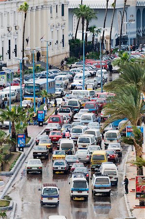 Traffic on the Sharia 26th July on the waterfront, Alexandria, Egypt, North Africa, Africa Foto de stock - Con derechos protegidos, Código: 841-03062444