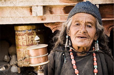 people ladakh - Portrait of Indian woman with prayer wheel, Lamayuru, Ladakh, Indian Himalayas, India, Asia Stock Photo - Rights-Managed, Code: 841-03062620