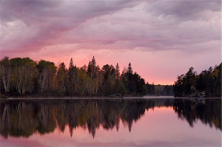 Sunset over Malberg Lake, Boundary Waters Canoe Area Wilderness, Superior National Forest, Minnesota, United States of America, North America Stock Photo - Rights-Managed, Code: 841-03063136
