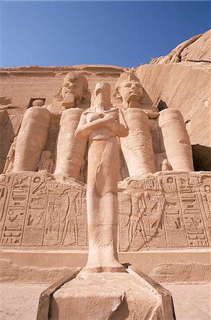 simsearch:841-03032736,k - Statues of Ramses II (Ramses the Great), outside the temple, Abu Simbel, UNESCO World Heritage Site, Nubia, Egypt, North Africa, Africa Stock Photo - Rights-Managed, Code: 841-03063664