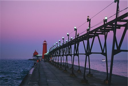 Grand Haven Lighthouse on Lake Michigan, Grand Haven, Michigan, United States of America, North America Stock Photo - Rights-Managed, Code: 841-03063895