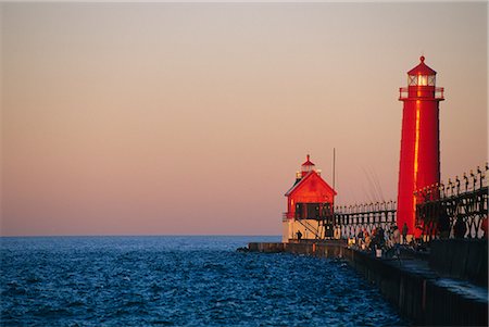 Grand Haven Lighthouse on Lake Michigan, Grand Haven, Michigan, United States of America, North America Stock Photo - Rights-Managed, Code: 841-03063933