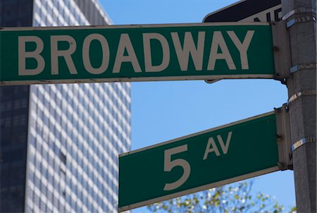 Broadway and 5th Avenue street signs, Manhattan, New York City, New York, United States of America, North America Stock Photo - Rights-Managed, Code: 841-03454246