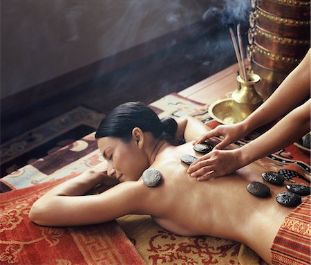 Tibetan hot stones treatment at Chi Spa, Shangrila, Bangkok, Thailand, Southeast Asia, Asia Stock Photo - Rights-Managed, Code: 841-03505087