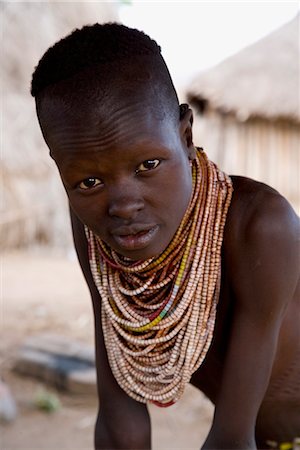 Portrait of a Karo tribeswoman, Lower Omo Valley, Ethiopia, Africa Stock Photo - Rights-Managed, Code: 841-03505102