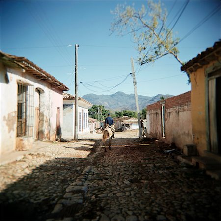 simsearch:841-03507904,k - Street scene with man on horseback, Trinidad, Cuba, West Indies, Central America Stock Photo - Rights-Managed, Code: 841-03505215