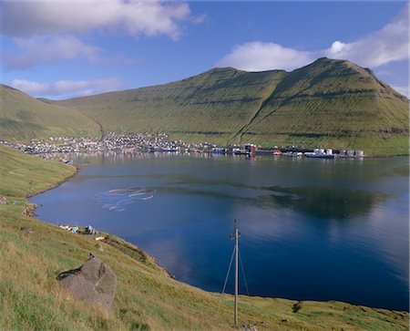 faroe islands - Fuglafjordur, under Borgin hill, 571 m, Esturoy Island, Faroe Islands (Faroes), Denmark, Europe Stock Photo - Rights-Managed, Code: 841-03507800