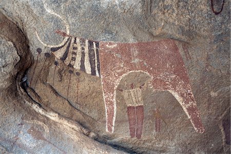 prehistoric - Cinq mille ans cave peintures à Geel Lass grottes, Somaliland, nord de la Somalie, Afrique Photographie de stock - Rights-Managed, Code: 841-03502447