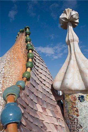 Rooftop, Casa Batlo, Barcelona, Catalonia, Spain, Europe Stock Photo - Rights-Managed, Code: 841-03502547