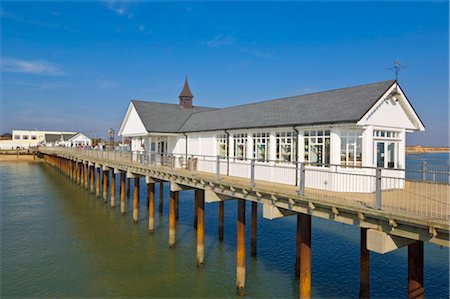 suffolk - Southwold pier looking back towards the shore in the early afternoon sunshine, Southwold, Suffolk, England, United Kingdom, Europe Stock Photo - Rights-Managed, Code: 841-03517221