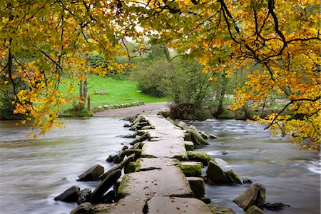 Tarr Steps clapper bridge in Autumn, Exmoor National Park, Somerset, England, United Kingdom, Europe Stock Photo - Rights-Managed, Code: 841-03518687