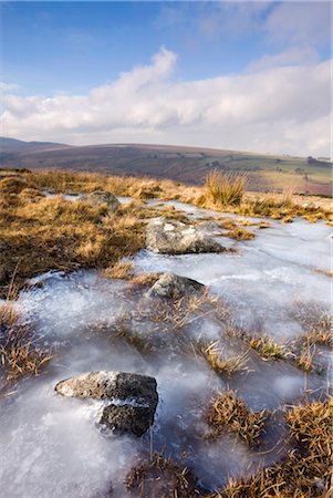 dartmoor national park - Ice on frozen moorland at Belstone Common, Dartmoor National Park, Devon, England, United Kingdom, Europe Stock Photo - Rights-Managed, Code: 841-03518707