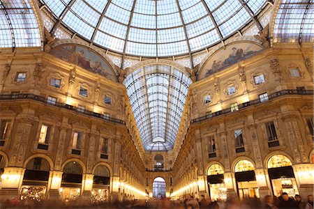 Galleria Vittorio Emanuele at dusk, Milan, Lombardy, Italy, Europe Stock Photo - Rights-Managed, Code: 841-03518822