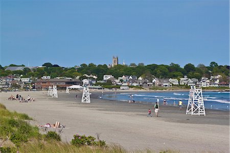 Easton's Beach, locally known as First Beach, the closest beach to the city, popular for swimming, surfing and sunbathing, Newport, Rhode Island, New England, United States of America, North America Stock Photo - Rights-Managed, Code: 841-03519105