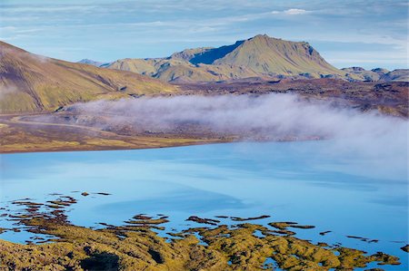 Lava flows in lake Frostadavatn, Landmannalaugar area, Fjallabak region, Iceland, Polar Regions Stock Photo - Rights-Managed, Code: 841-03674750