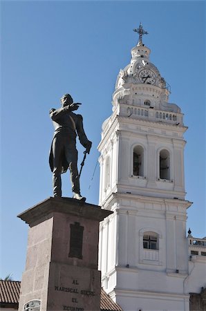 Santo Domingo Church and statue of Marshal Mariscal Sucre, Historic Center, UNESCO World Heritage Site, Quito, Ecuador, South America Stock Photo - Rights-Managed, Code: 841-03675175