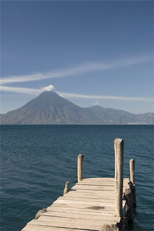 simsearch:862-07495921,k - A jetty in Panajachel, San Pedro Volcano in the background, Lake Atitlan, Guatemala, Central America Stock Photo - Rights-Managed, Code: 841-03675321