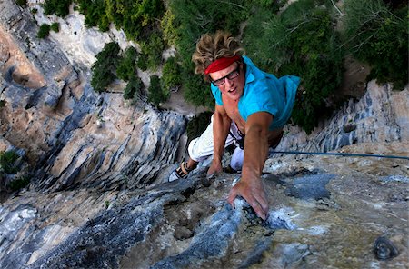simsearch:841-07083087,k - A man on a very long and overhanging climb on the famous limestone cliffs of the Mascun Canyon, Rodellar, Sierra de Guara, Aragon, southern Pyrenees, Spain, Europe Stock Photo - Rights-Managed, Code: 841-03675375