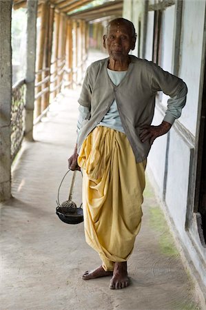 Monk, Dankhinbat Hindu monastery, Majuli Island, largest freshwater riverine island in the world, in the Brahmaputra River, Assam, India, Asia Stock Photo - Rights-Managed, Code: 841-03675422